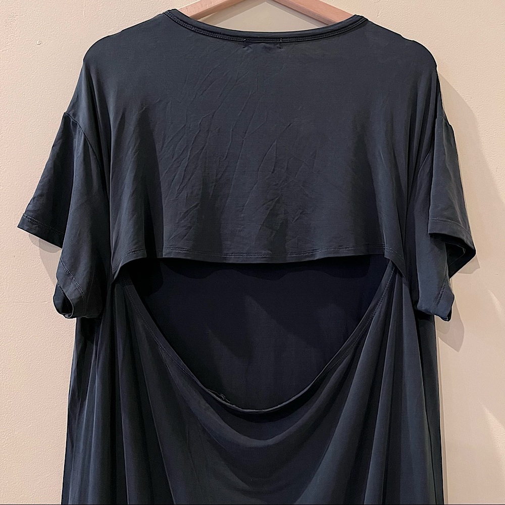 H&M - Dark Gray Blue Open Back T-Shirt Dress - Size 10